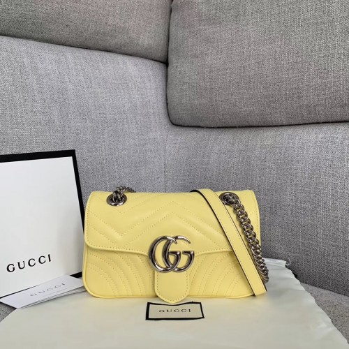 Gucci GG Marmont kleine Umhängetasche 446744 gelb