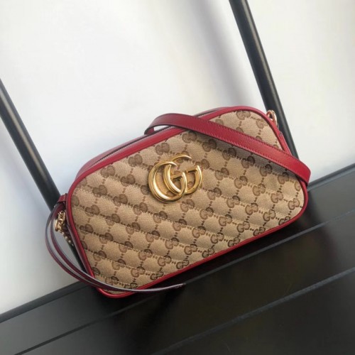 Gucci GG Marmont kleine Umhängetasche 447632 rot