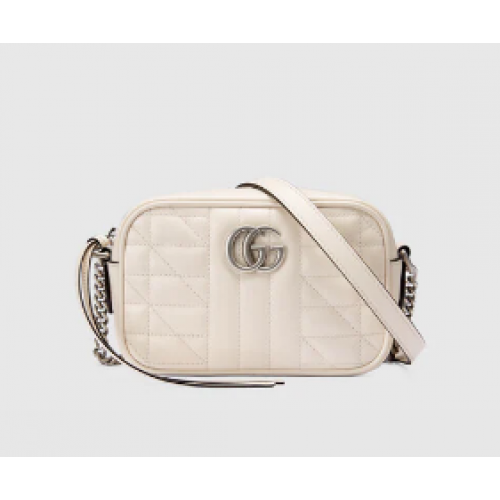 Gucci GG Marmont kleine Umhängetasche 447632 weiß