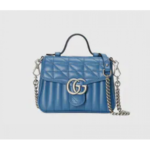 Gucci GG Marmont kleine Umhängetasche 583571 blau