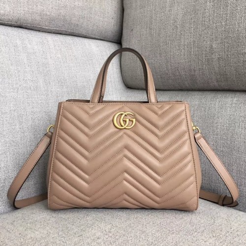 Gucci GG Marmont kleine Henkeltasche 448054 Dunkelrosa