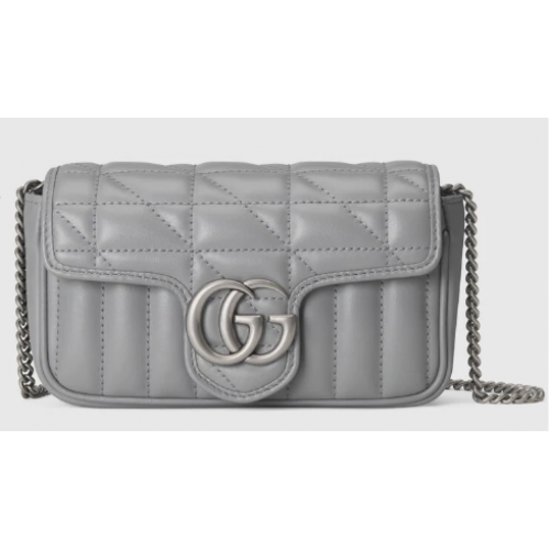 Gucci GG Marmont Super-Mini-Tasche 476433 Grau