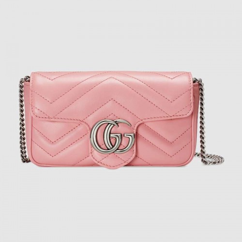 Gucci GG Marmont Super Mini Tasche 476433 Pastellrosa
