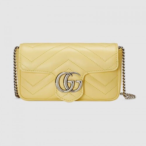 Gucci GG Marmont Super Mini Tasche 476433 Pastellgelb