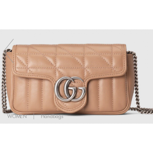 Gucci GG Marmont Super-Mini-Tasche 476433 Rose beige
