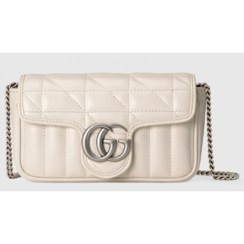 Gucci GG Marmont Super-Mini-Tasche 476433 Weiß