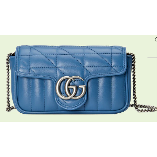 Gucci GG Marmont Super-Mini-Tasche 476433 blau