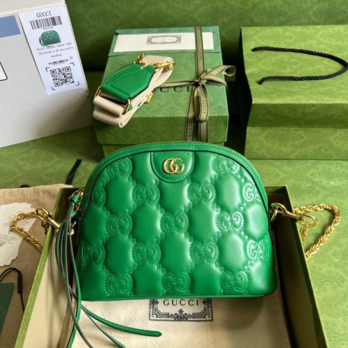 Gucci GG Matelasse Leder Umhängetasche 702229 Hellgrün