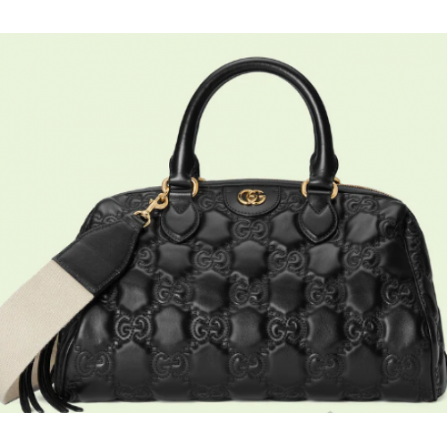 Gucci GG Matelasse Ledertasche mit Griff oben 702242 schwarz