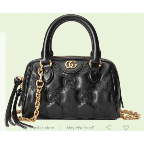 Gucci GG Matelasse Ledertasche mit Griff oben 702251 schwarz