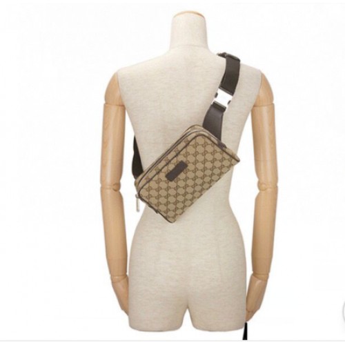 Gucci GG Original GG Gürteltasche aus Leder 449174 Braun