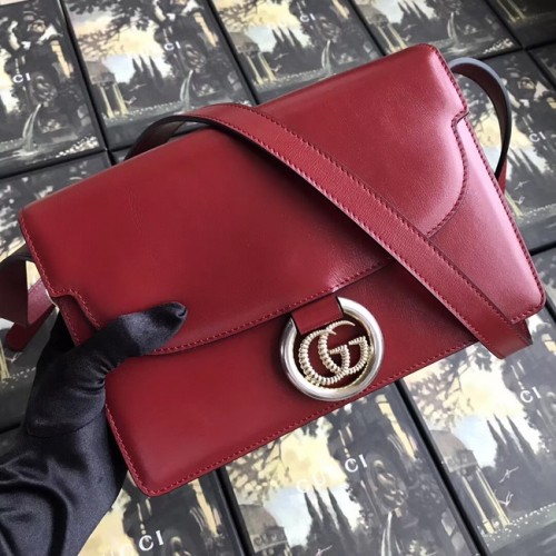 Gucci GG Original Leder Umhängetasche 589474 Rot