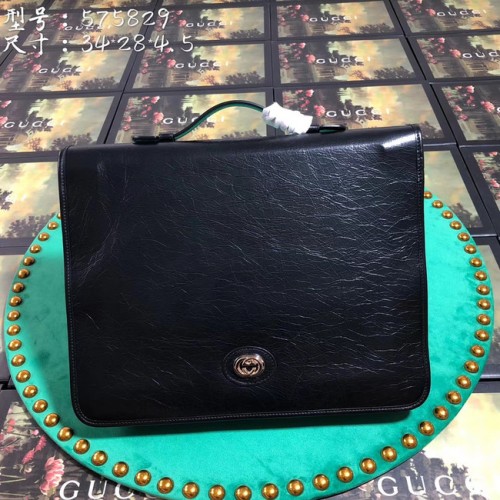 Gucci GG Original Leder Tragetasche 575829 schwarz