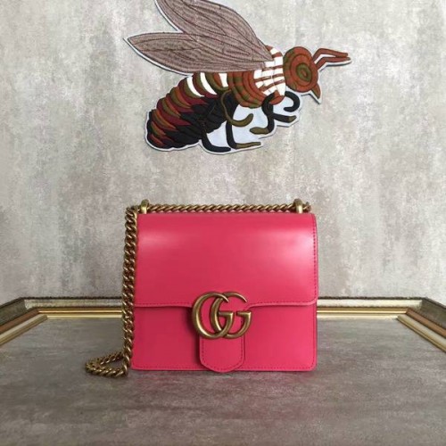 Gucci GG Original Marmont Leder Umhängetasche 431384A Pink