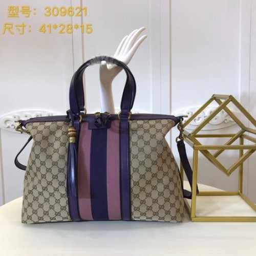 Gucci GG Supreme Canvas Einkaufstasche 309621 Lila