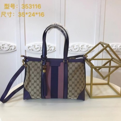 Gucci GG Supreme Canvas Einkaufstasche 353116 Lila