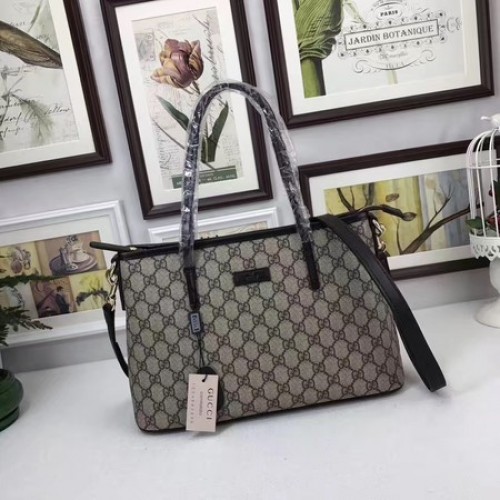 Gucci GG Supreme Canvas Tragetasche 353440 Schwarz