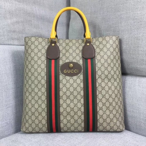 Gucci GG Supreme Canvas Einkaufstasche 473870 Gelb&Braun