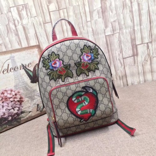 Gucci GG Supreme Rucksack Schlange 427042 rot