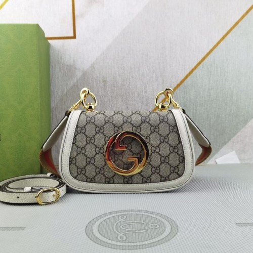 Gucci Blondie Minitasche aus GG Supreme Canvas 698643 Weiß