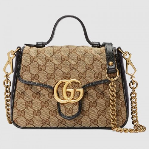 Gucci GG Supreme Canvas Mini Top Handle Bag 583571 Schwarz