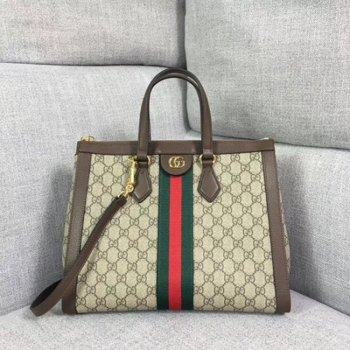 Gucci GG Canvas Ophidia hochwertige Einkaufstasche 524537 braun