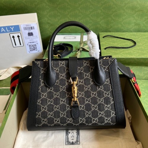 Gucci Einkaufstasche aus GG-Denim 685129 Schwarz