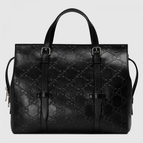 Gucci Tragetasche mit GG-Prägung 625774 Schwarz