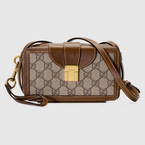 Gucci GG Minitasche mit Verschluss 614368 braun