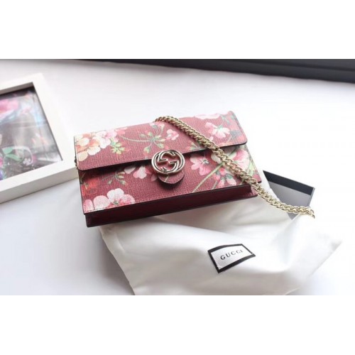 Gucci GG hochwertige Canvas-Schulter-Clutch-Geldbörse 409340 Burgund