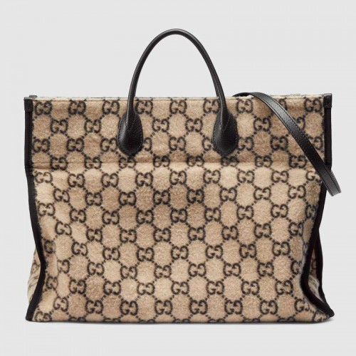 Gucci Einkaufstasche aus GG-Wolle 598169 weiß