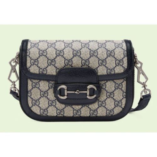 Gucci Horsebit 1955 GG Minitasche 658574 blau