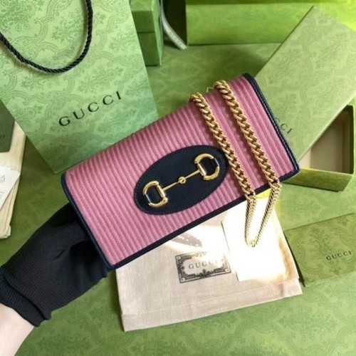 Gucci Horsebit 1955 Kettengeldbörse 621892 rosa