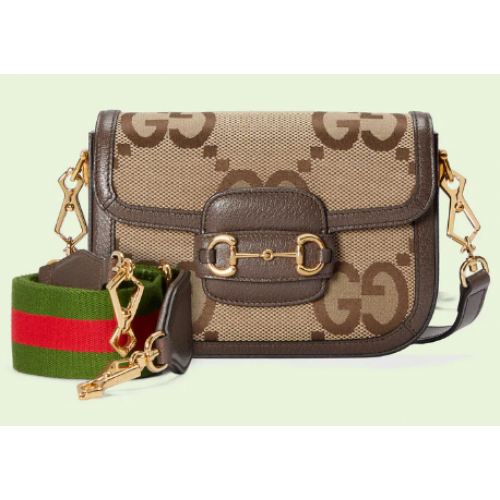 Gucci Horsebit 1955 Jumbo GG Mini-Tasche 658574 braun