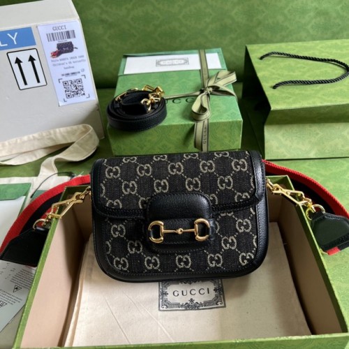 Gucci Horsebit 1955 Umhängetasche 658574 Schwarz
