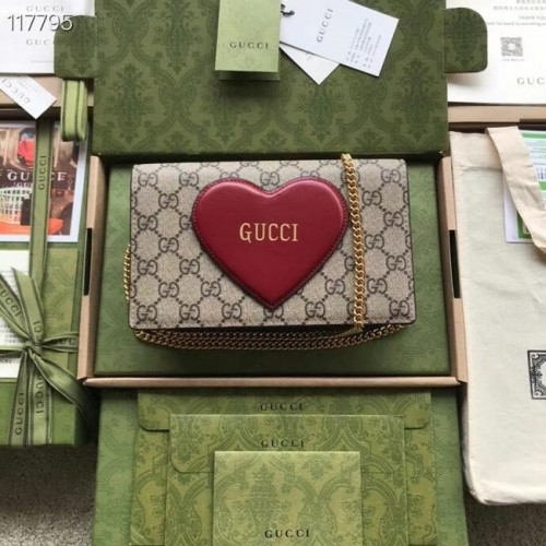 Gucci Horsebit 1955 Geldbörse mit Kette 648948 braun