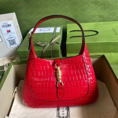 Gucci Jackie 1961 Krokodilleder kleine Umhängetasche 636709 rot