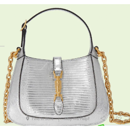 Gucci Jackie 1961 Eidechsen-Minitasche 675799 Silber