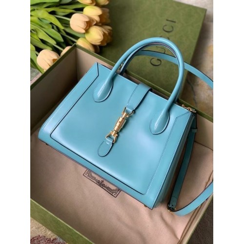 Gucci Jackie 1961 mittelgroße Einkaufstasche 649016 hellblau