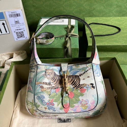 Gucci Jackie 1961 kleine Blumen-Hobo-Tasche 636709 Tiger
