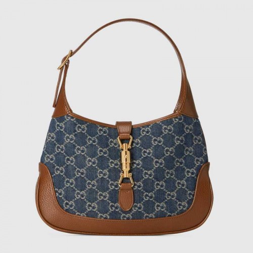 Gucci Jackie 1961 kleine Umhängetasche 636706 Dunkelblau