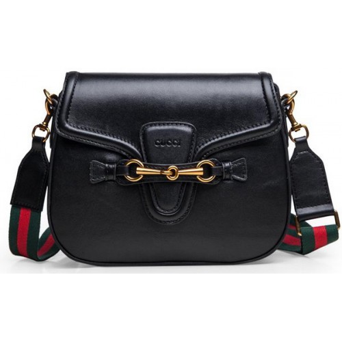 Gucci Lady Web Kalbsleder Umhängetaschen 383848 Schwarz