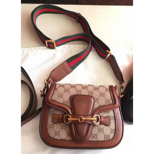 Gucci Lady Web GG Canvas Umhängetasche 383821 Braun