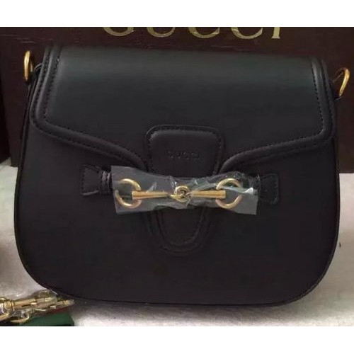 Gucci Lady Web Schultertasche aus handgefärbtem Leder 380573 Schwarz
