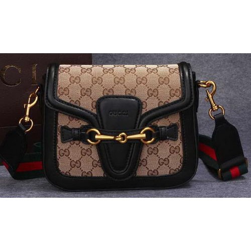 Gucci Lady Web Original GG Canvas Umhängetasche 383848 Schwarz