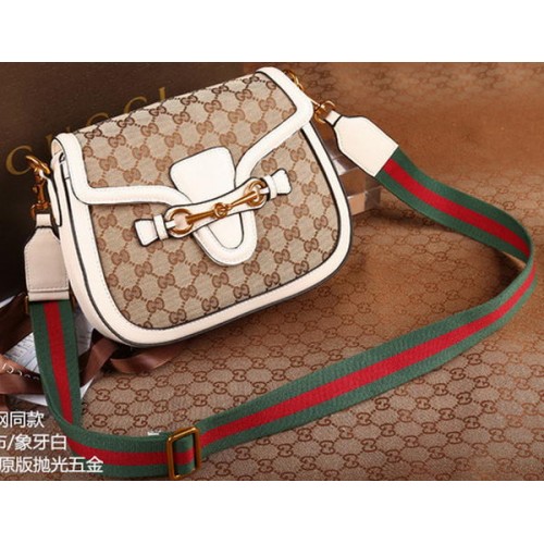 Gucci Lady Web Original GG Canvas Umhängetasche 383848 Weiß