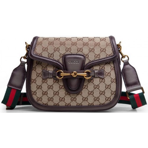 Gucci Lady Web Original GG Canvas Umhängetaschen 383848 Dunkelbraun