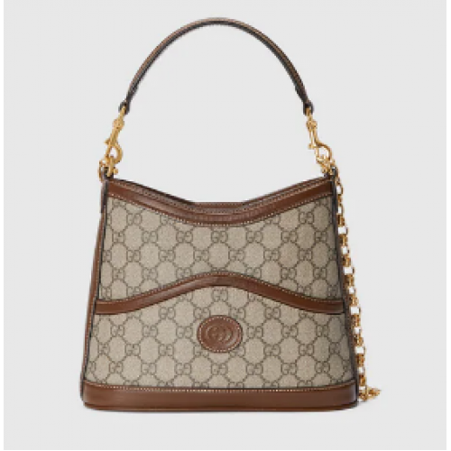 Gucci Große Umhängetasche mit Interlocking G 696011 braun