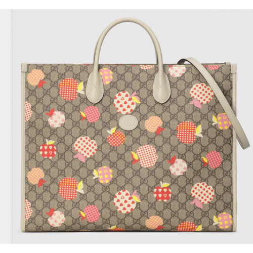Gucci Les Pommes große Tragetasche 659980 Weiß