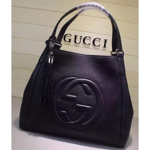 Gucci Medium Soho Umhängetasche Kalbsleder 282309 Schwarz